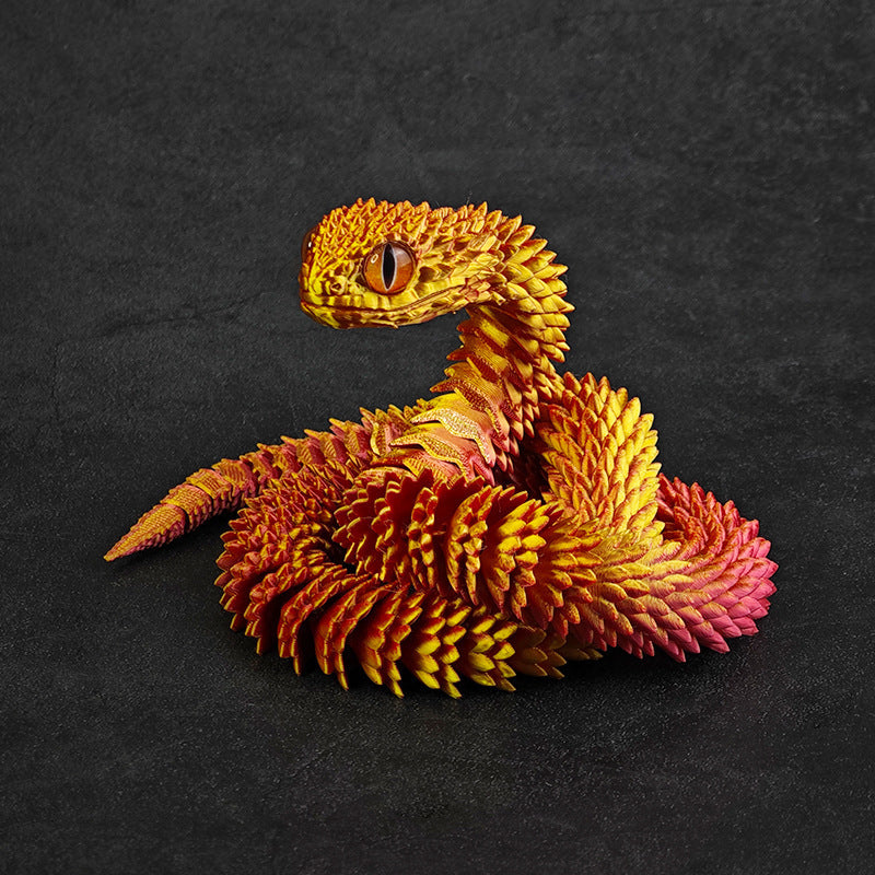 3D Printed Snake Figurine Colorful