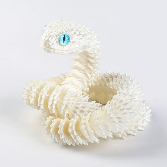 3D Printed Snake Figurine White