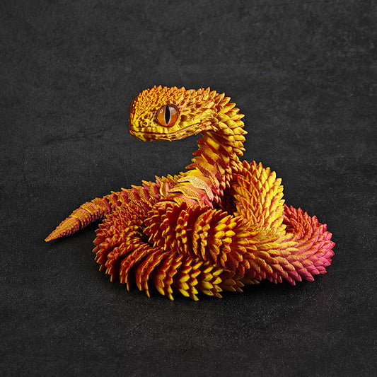 3D Printed Snake Figurine Colorful