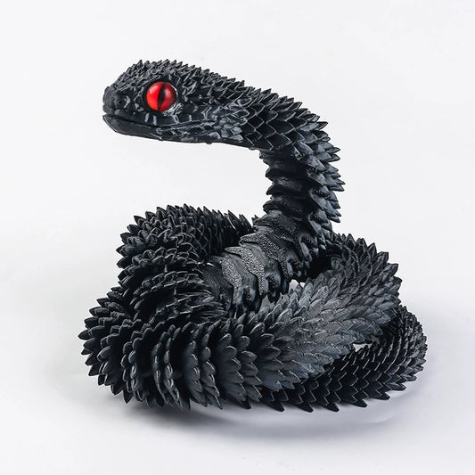 3D Printed Snake Figurine Black