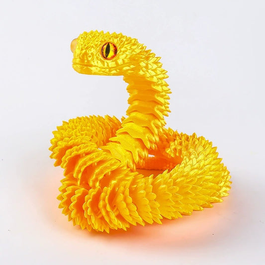 3D Printed Snake Figurine Yellow