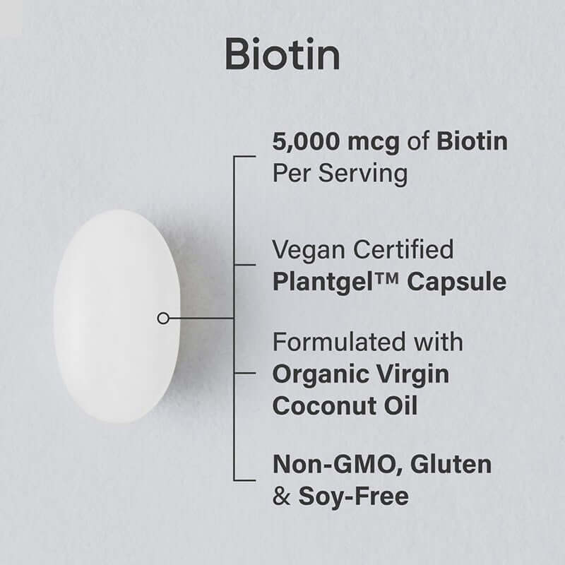 Biotin 5000mcg – Extra Strength – Hair, Skin & Nail Support