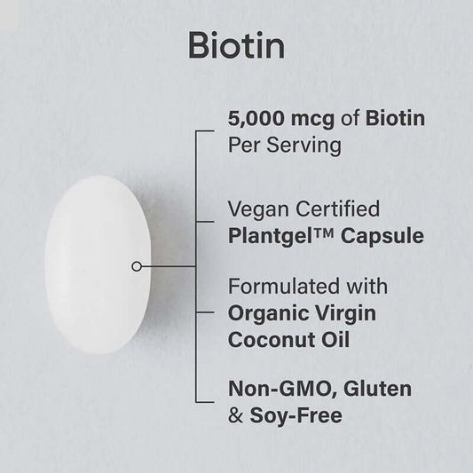 Biotin 5000mcg – Extra Strength – Hair, Skin & Nail Support